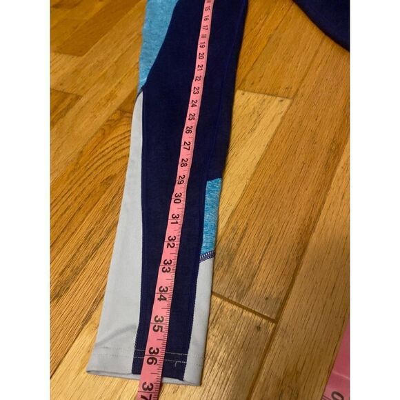 Tek Gear, women's blue color blocked elastic waist athletic leggings size small - Picture 8 of 8